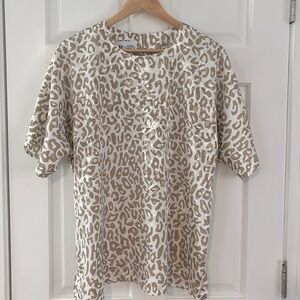 VINTAGE Silky Leopard Print Top